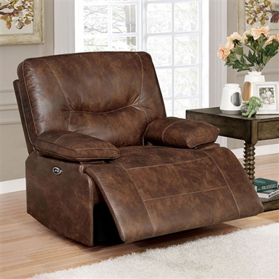 Chantoise Power Recliner in Brown by Furniture of America - FOA-CM6228BR-CH