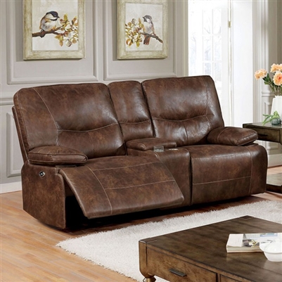 Chantoise Power Love Seat in Brown by Furniture of America - FOA-CM6228BR-LV