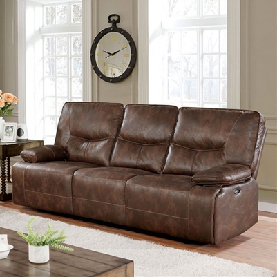 Chantoise Power Sofa in Brown by Furniture of America - FOA-CM6228BR-SF