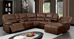 Chantelle Power Sectional Sofa in Brown by Furniture of America - FOA-CM6229BR