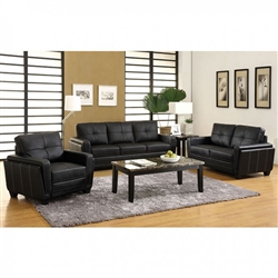 Blacksburg 2 Piece Sofa Set in Black by Furniture of America - FOA-CM6485