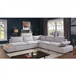 Arlene Sectional Sofa in Light Gray by Furniture of America - FOA-CM6547