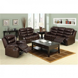 Berkshire 2 Piece Recliner Sofa Set in Rustic Brown by Furniture of America - FOA-CM6551