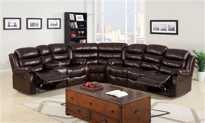Berkshire Sectional Sofa in Rustic Brown by Furniture of America - FOA-CM6551-SEC