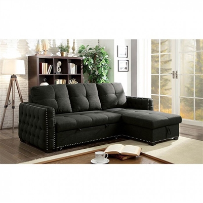 Demi Sectional Sofa in Dark Gray by Furniture of America - FOA-CM6562