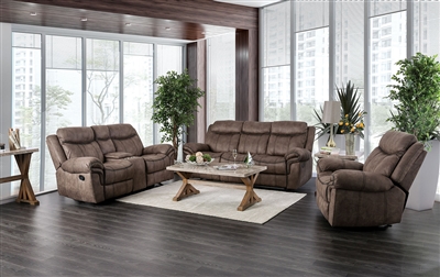 Celia 2 Piece Sofa Set in Brown by Furniture of America - FOA-CM6583