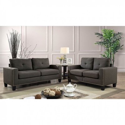 Attwell 2 Piece Sofa Set in Gray by Furniture of America - FOA-CM6594