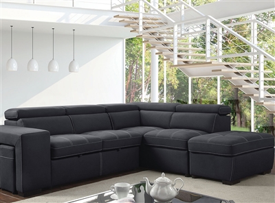 Athene Sectional Sofa in Graphite by Furniture of America - FOA-CM6603