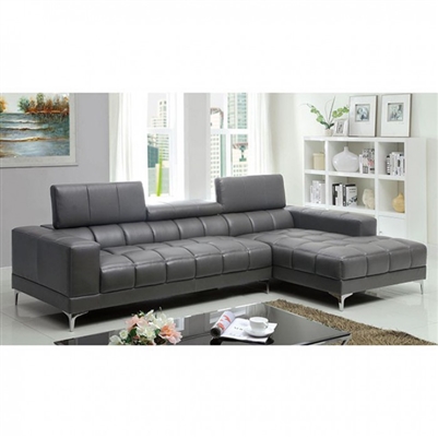 Bourdet II Sectional Sofa in Gray by Furniture of America - FOA-CM6669GY
