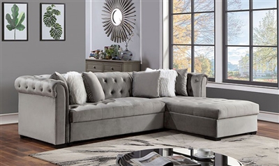 Alessandria Sectional Sofa in Gray Finish by Furniture of America - FOA-CM6743GY