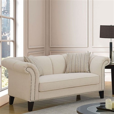 Clarabelle Love Seat in Beige by Furniture of America - FOA-CM6777-LV
