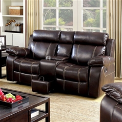 Chancellor Recliner Love Seat in Brown by Furniture of America - FOA-CM6788-LV