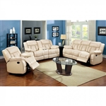 Barbado 2 Piece Recliner Sofa Set in Ivory by Furniture of America - FOA-CM6827