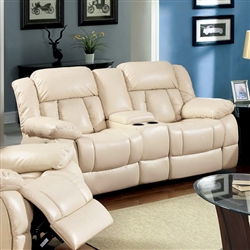 Barbado Recliner Love Seat in Ivory by Furniture of America - FOA-CM6827-LV
