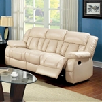 Barbado Recliner Sofa in Ivory by Furniture of America - FOA-CM6827-SF