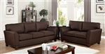 Caldicot 2 Piece Sofa Set in Brown by Furniture of America - FOA-CM6954BR