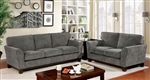 Caldicot 2 Piece Sofa Set in Gray by Furniture of America - FOA-CM6954GY
