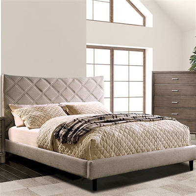 Estarra Bed in Beige Finish by Furniture of America - FOA-CM7073BG-B