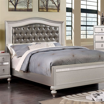 Ariston Bed in Silver Finish by Furniture of America - FOA-CM7171SV-B