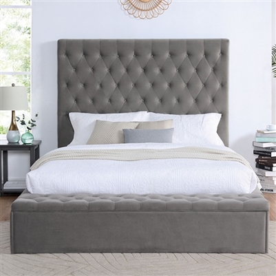 Athenelle Bed in Gray Finish by Furniture of America - FOA-CM7229GY-B