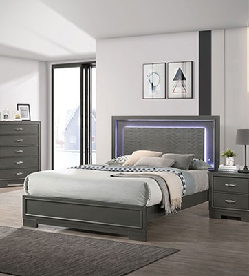 Alison Bed in Metallic Gray Finish by Furniture of America - FOA-CM7416GY-B