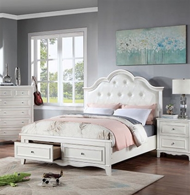 Cadence Bed in White Finish by Furniture of America - FOA-CM7456WH-B