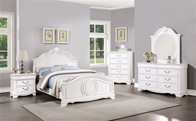 Alecia 4 Piece Youth Bedroom Set in White Finish by Furniture of America - FOA-CM7458WH