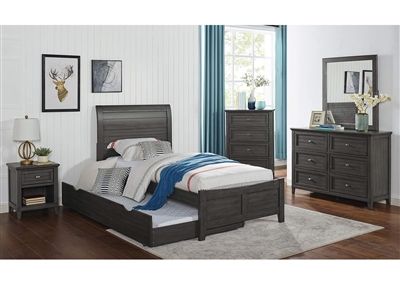 Brogan 4 Piece Youth Bedroom Set in Gray Finish by Furniture of America - FOA-CM7517GY