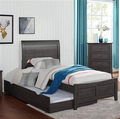Brogan Twin Bed in Gray Finish by Furniture of America - FOA-CM7517GY-B