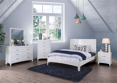 Deanne 6 Piece Bedroom Set in White Finish by Furniture of America - FOA-CM7527WH