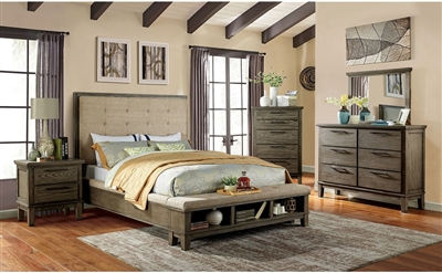 Berenice 6 Piece Bedroom Set in Gray Finish by Furniture of America - FOA-CM7528GY