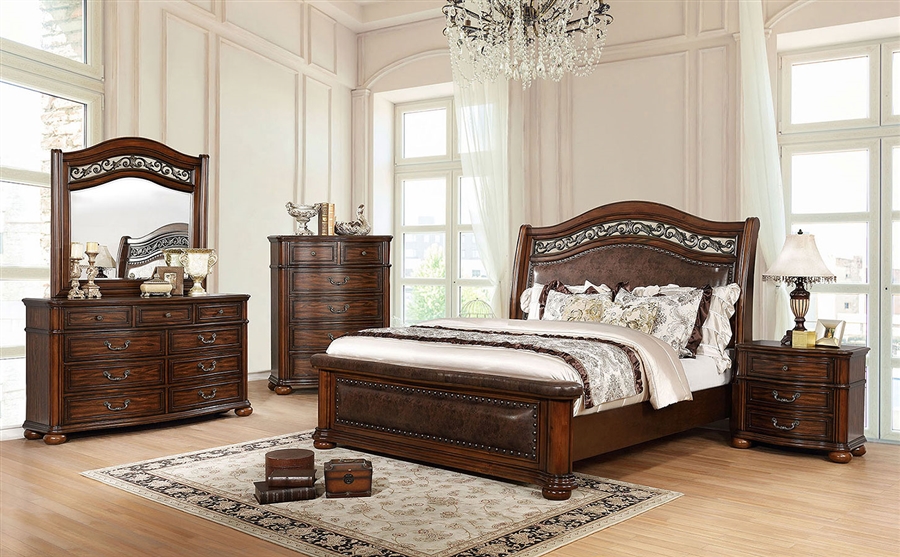 Janiya 6 Piece Bedroom Set in Brown 