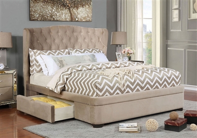 Aoife Bed in Taupe Finish by Furniture of America - FOA-CM7544-B