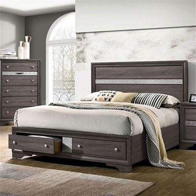 Chrissy Bed in Gray Finish by Furniture of America - FOA-CM7552GY-B