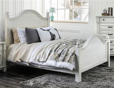 Daria Bed in Antique White Finish by Furniture of America - FOA-CM7562-B