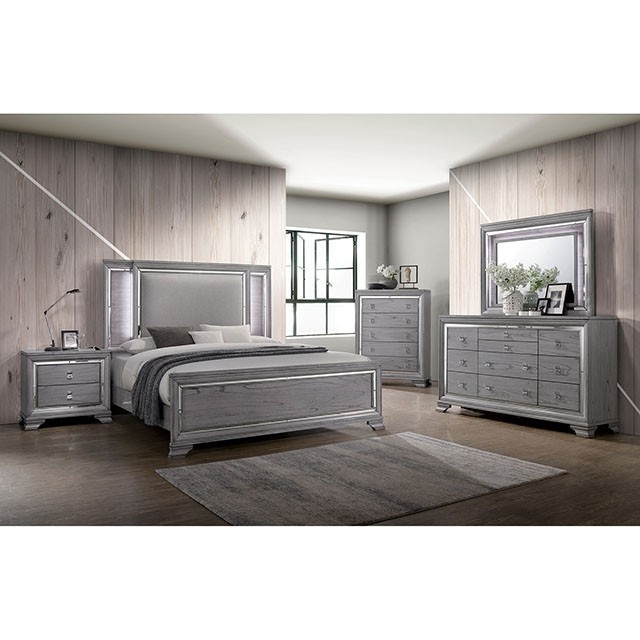 Alanis 6 Piece Bedroom Set In Light, 6 Ft Bedroom Dresser Sets