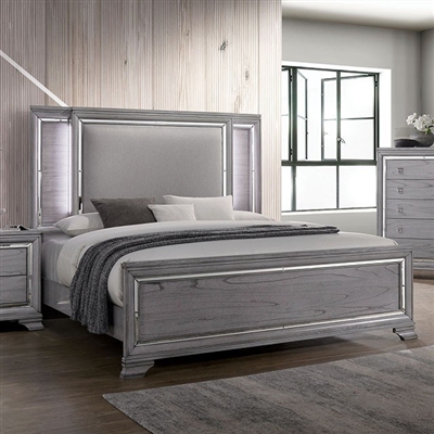 Alanis Bed in Light Gray Finish by Furniture of America - FOA-CM7579-B