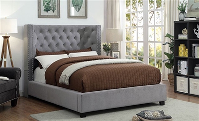 Carley Bed in Gray Finish by Furniture of America - FOA-CM7775GY-B