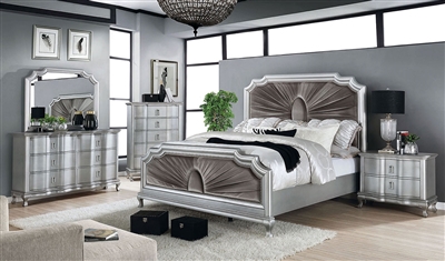 Aalok 6 Piece Bedroom Set in Silver/Warm Gray Finish by Furniture of America - FOA-CM7864