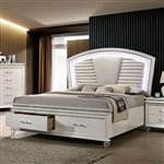 Maddie Bed in Pearl White/White Finish by Furniture of America - FOA-CM7899-B