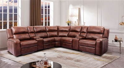 Callie Power Sectional Sofa in Brown by Furniture of America - FOA-CM9901