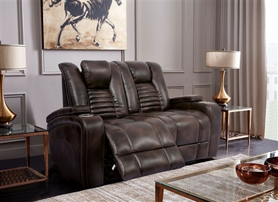 Abrielle Power Love Seat in Dark Brown by Furniture of America - FOA-CM9902-LV