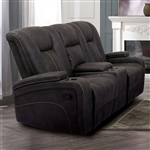 Amirah Glider Love Seat in Dark Gray by Furniture of America - FOA-CM9903-LV