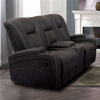Amirah Glider Love Seat in Dark Gray by Furniture of America - FOA-CM9903-LV