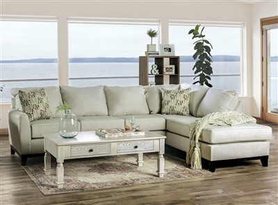Bridie Sectional Sofa in Ivory Finish by Furniture of America - FOA-SM1116