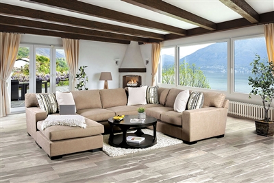 Ferndale Sectional Sofa in Brown by Furniture of America - FOA-SM1286