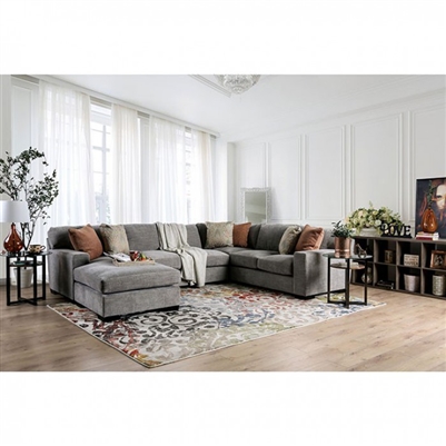 Ferndale Sectional Sofa in Gray by Furniture of America - FOA-SM1287