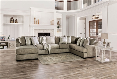Castleton Sectional Sofa in Gray Finish by Furniture of America - FOA-SM1294