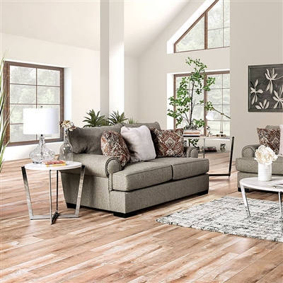 Debora Love Seat in Gray Finish by Furniture of America - FOA-SM1298-LV