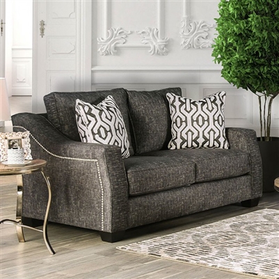 Coralie Love Seat in Charcoal by Furniture of America - FOA-SM2012-LV